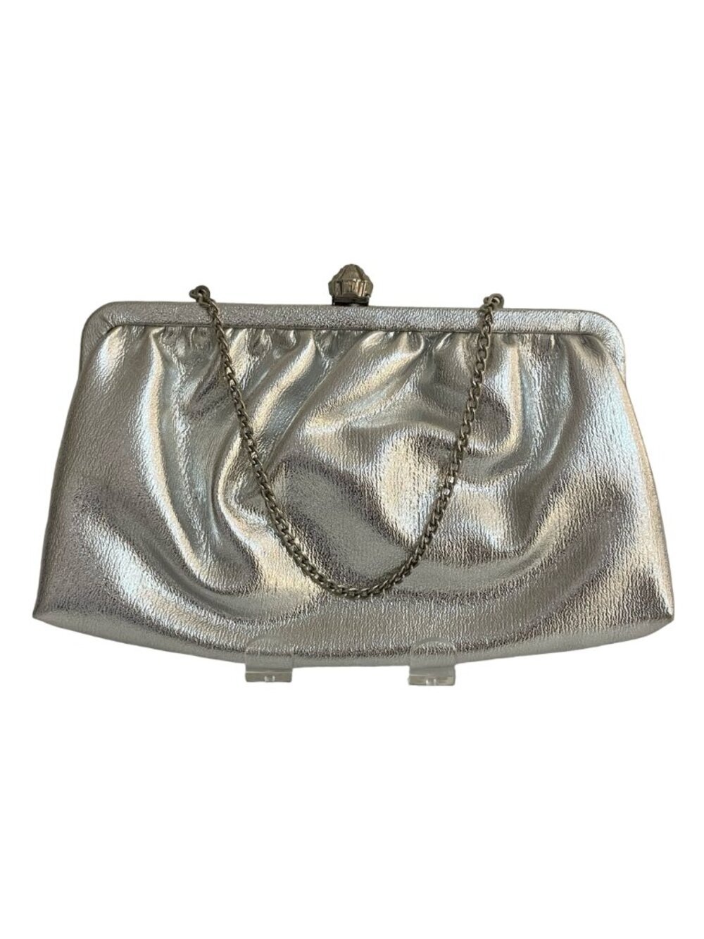 Vintage Silver Metallic Clutch 🇺🇸 Made in USA Evening Bag